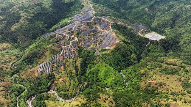 Solar megaproject spreads across mountains highlighting technology impact