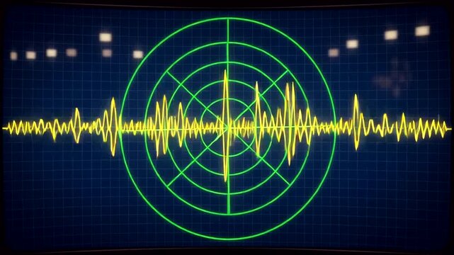 Radar Screen Displaying Sound Wave Patterns.