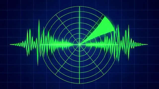 Radar Signal Waveform Animation Loop.