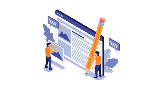 Design team collaborates on website development by editing layout elements on a giant digital screen with creative tools.