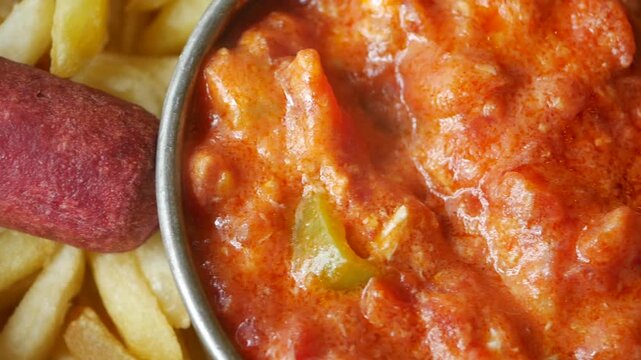closeup of turkish menemen in a pan