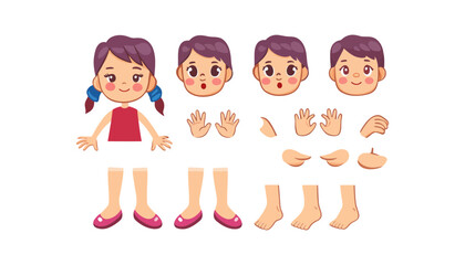 Obraz premium A cartoon character doll with interchangeable body parts and facial expressions