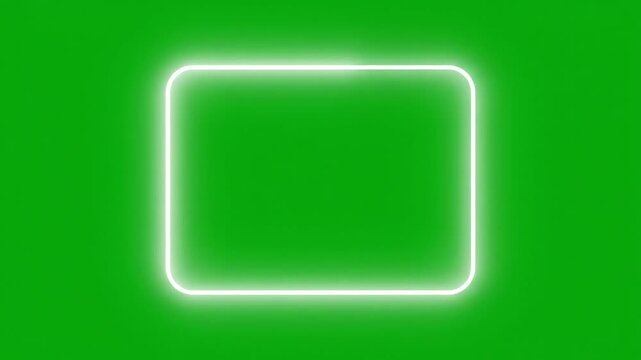 Dynamic luminous rounded frame on a vivid green chroma key background, offering a versatile digital overlay element for engaging visual effects and modern graphic design projects