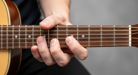 Obraz premium Person playing acoustic guitar.