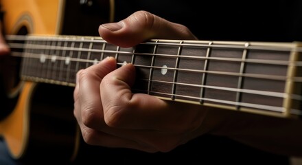 Obraz premium Hands playing electric guitar.