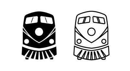 Diesel train engine icon - bold black and white vector graphics © MdDelowar