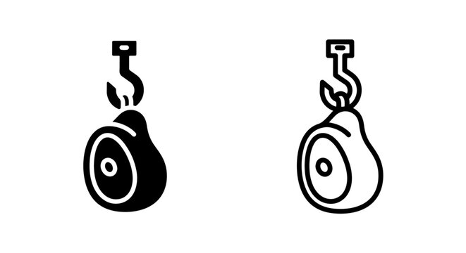 Meat hook icon - ham slice on hook