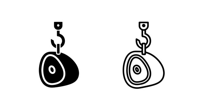 Meat hook icon - ham slice hanging