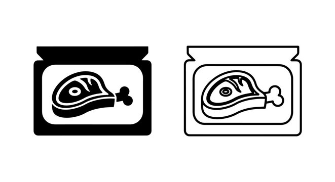 Packaged meat leg icon representing food products and raw ingredients