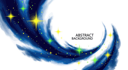 Abstract cosmic swirl with glowing stars and nebula background, digital art © Aziz