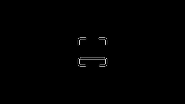 Scanner frame animation with digital scan indicator. Scanning animation showing detection and analysis process. Minimal scanner icon motion for security, system and technology use. Scanning .4k video