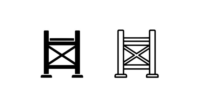Temporary construction scaffolding icon for building safety
