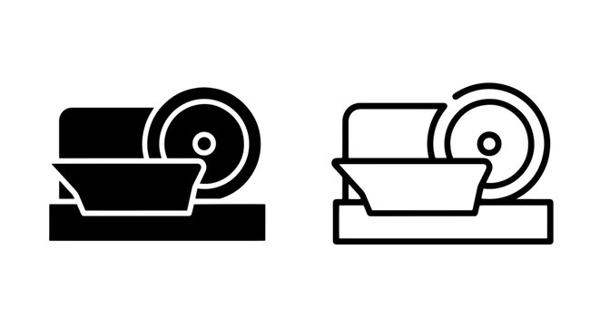 Bench grinder machine icon vector for sharpening and workshop tools