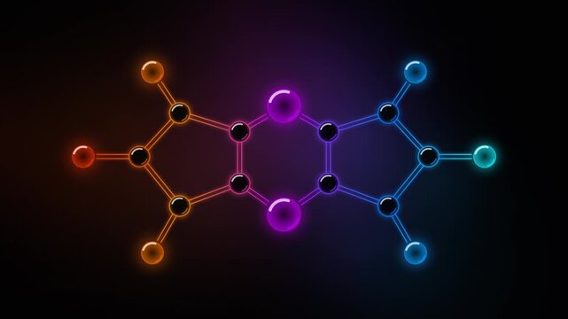 Cinematic Neon Molecular Structure Animation Testosterone Chemistry  4K Seamless Loop