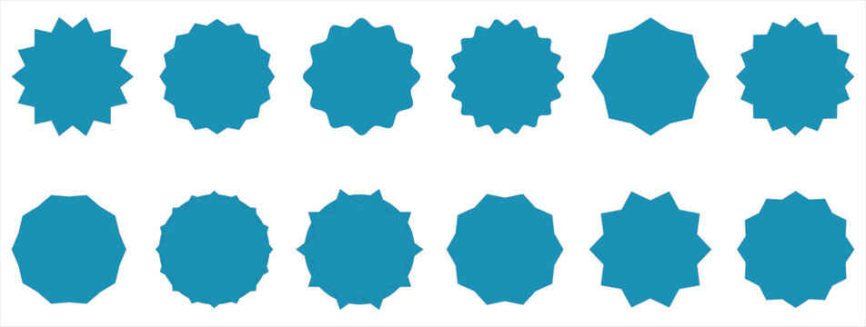 Title:
zig zag edge circle shape set jagged round elements