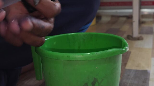 Technician Cleaning Inkjet Printer Head Close Up, Printer Repair and Maintenance Process.