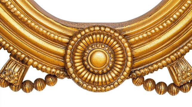 heraldry. Close-up of a golden seal emblem on white, emphasizing its intricate details and formal elegance. event programs, museum guides, designed for cultural heritage projects and event programs.