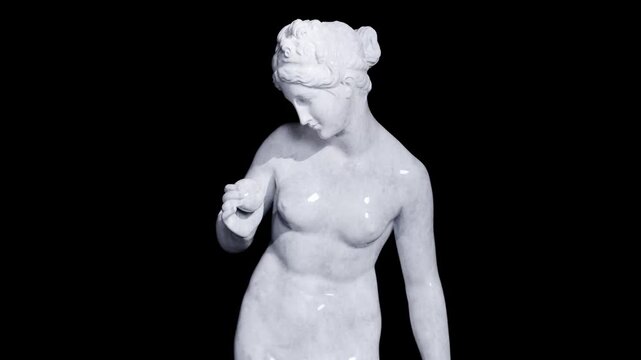 Sculpture of Venus with the Apple Made with 3D render not AI