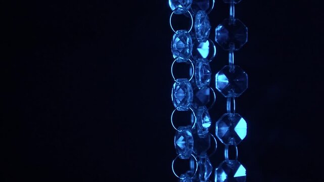 Clear Cut Glass Crystal Droplets Chain rgb light.