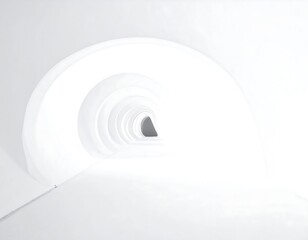 Obraz premium An abstract, minimalist composition featuring a bright, curved tunnel, suggesting depth and leading to a distant opening
