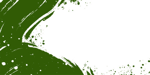 Abstract artistic design in vibrant green, featuring bold brushstrokes and splashes, forming a striking visual, perfect for creative projects. © DreamLoom