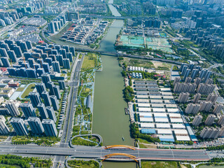 Hangzhou Grand Canal North Section Aerial View © VuDieu