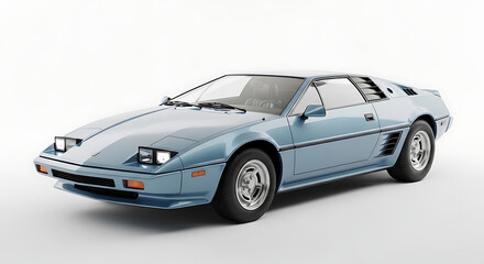 Obraz premium Light blue vintage sports car with pop up headlights