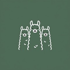 Fototapeta premium three cute llamas standing together