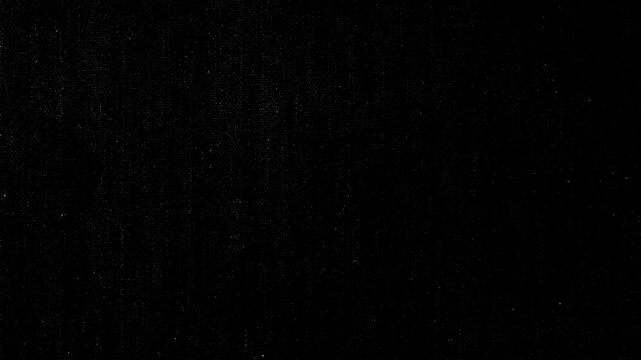 Vintage Black Film Grain Overlay Texture.Seamless loop of old film dust, scratches, and noise on a dark background. Ideal for retro grunge effects.