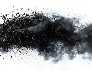 Obraz premium black pepper powder explosion isolated on white background 