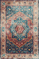 Naklejka premium Folk style traditional printed Carpet with trending colors and texture in high resolution 