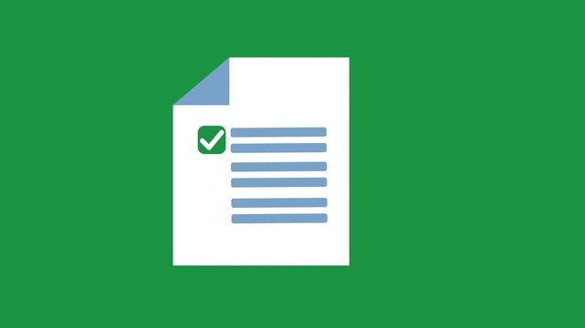 A document checkmark on checklist audit and review icon in cartoon animation with correct and wrong sign. Task management with feedback symbol
