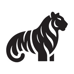 Obraz premium Majestic Tiger Vector Silhouette Symbol Illustration Design Concept Idea
