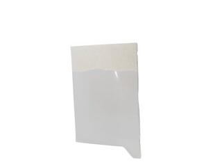 A white plastic bag with a folded top isolated on transparent background © MdAbulHashm