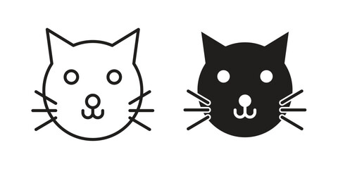 Fototapeta premium Cat icon for mobile application, button and website design.