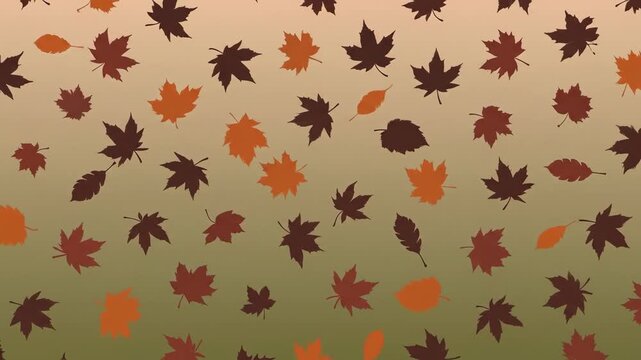 Autumn leaf silhouette pattern on gradient background