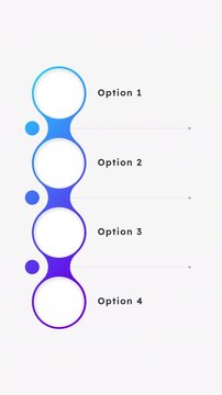 Vertical process map infographic 4 steps template animation. Feature comparison. Sequence options HD video. Animated blank diagram visualization. Process layout empty design element. Motion graphics