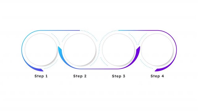 Problem solving infographic 4 steps template animation. Project launch. Sequence options HD video. Animated blank diagram visualization. Process layout empty design element. Motion graphics