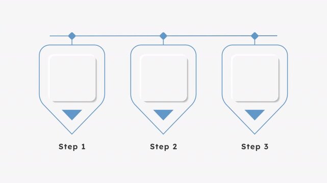 Goal setting infographic 3 steps template animation. Customer journey. Sequence options HD video. Animated blank diagram visualization. Process layout empty design element. Motion graphics