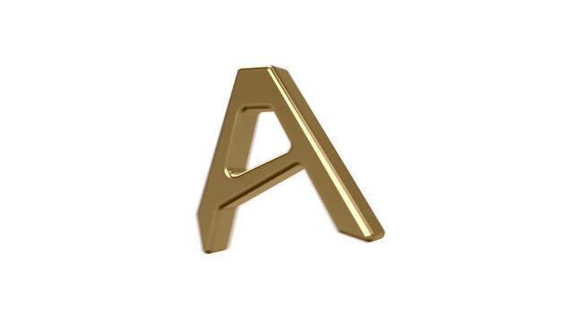 spinning letter a on white background video