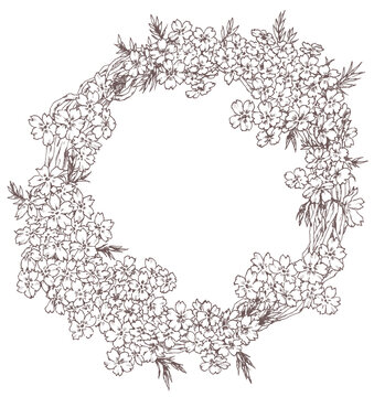 芝桜のリース素材