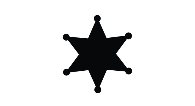 A stark black star sheriff badge design minimalist silhouette