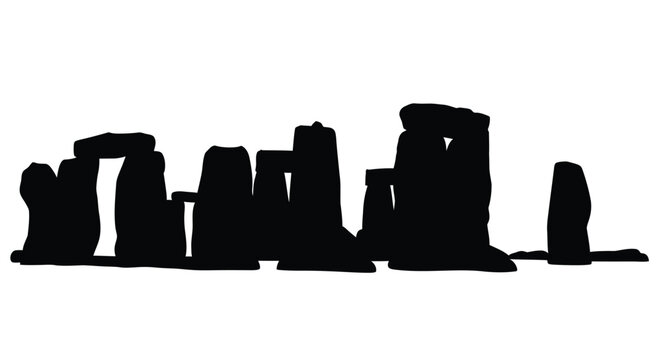 Dramatic stonehenge formation against a bright background a striking silhouette
