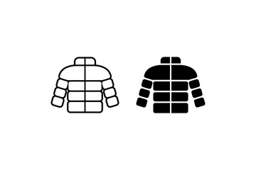 Minimal winter jacket icons outline and solid set © Lora