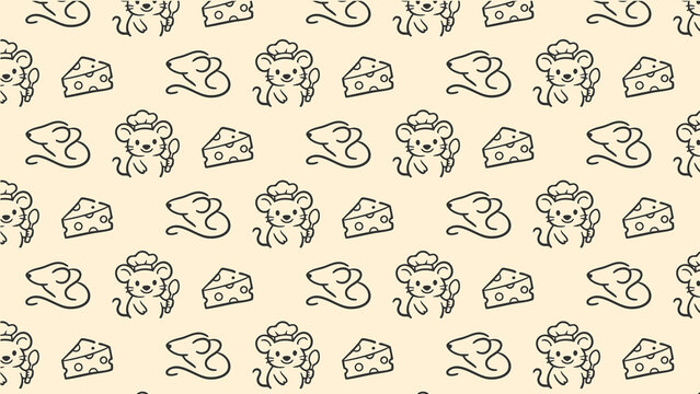 Mouse vector cheese pattern 