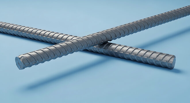 Reinforcing steel bars for construction projects, essential building material for structural integrity