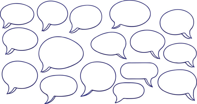 White 3D message boxes with blue borders rendering isolated