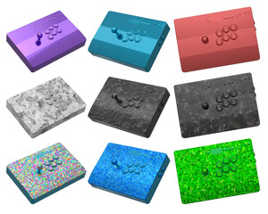 A set of arcade joysticks on isolated on white background with clipping path © Vasyl Onyskiv