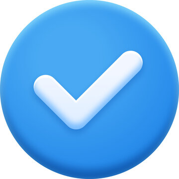 Check mark icon volume blue matt