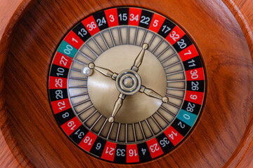 Naklejka premium Close-up of the classic casino roulette wheel